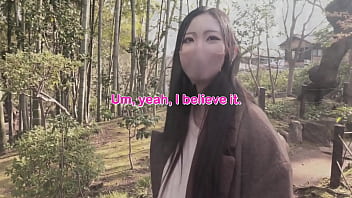 Japanese girl explores the outdoors and tries peeing in the woods