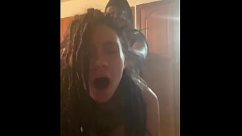 A stunning Latina with dreadlocks experiences intense penetration while bent over a kitchen countertop